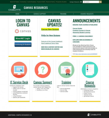 UNC Charlotte Canvas UNC Charlotte Canvas