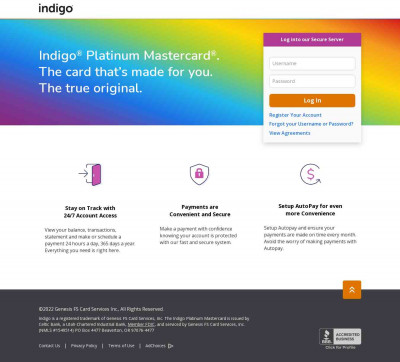 Register - Indigo Platinum MasterCard Register - Indigo Platinum MasterCard