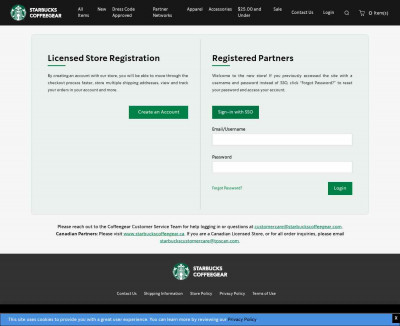 Starbucks Coffeegear: Login Starbucks Coffeegear: Login