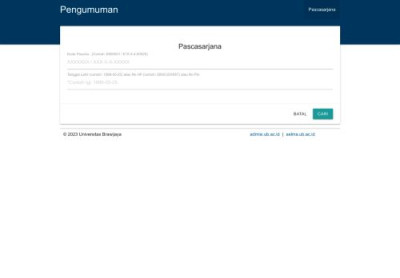 Pengumuman - Universitas Brawijaya Pengumuman - Universitas Brawijaya