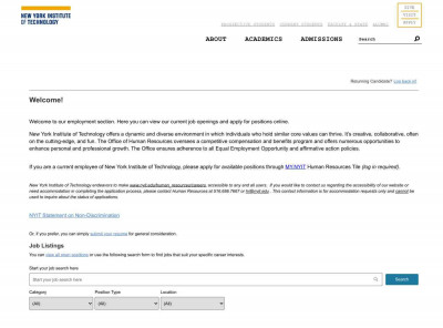 Job Opportunities | Human Resources | NYIT | New York ... Job Opportunities | Human Resources | NYIT | New York ...