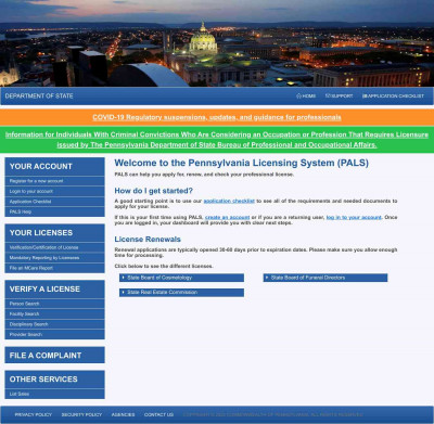Pennsylvania Licensing System: BPOA Pennsylvania Licensing System: BPOA