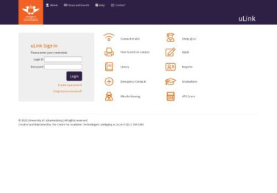 uLink - Login - University of Johannesburg uLink - Login - University of Johannesburg