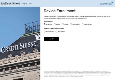 MyDesk Shield - Device Enrollment - Credit Suisse MyDesk Shield - Device Enrollment - Credit Suisse