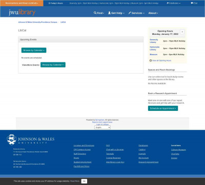 Make an Appointment - LibCal - Johnson & Wales University ... Make an Appointment - LibCal - Johnson & Wales University ...