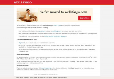 Wells Fargo Auto: We've moved to wellsfargo.com Wells Fargo Auto: We've moved to wellsfargo.com