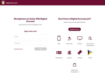 Aston Villa Digital Account Aston Villa Digital Account