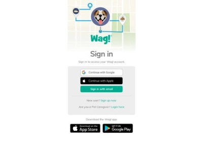 Wag! Walking: Login Wag! Walking: Login
