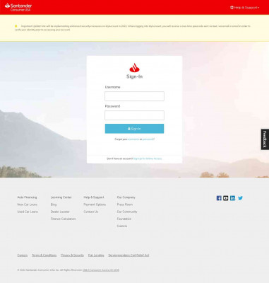 Santander Consumer USA: Sign-In - MyAccount Santander Consumer USA: Sign-In - MyAccount