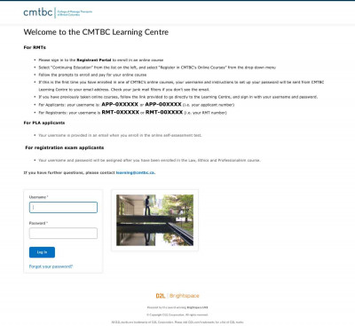 Login - College of Massage Therapists of British Columbia - D2L Login - College of Massage Therapists of British Columbia - D2L