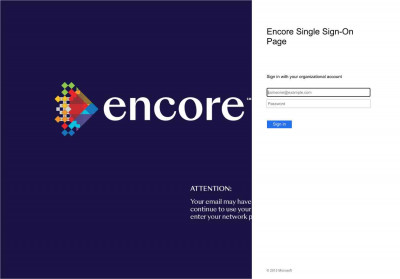 Encore Single Sign-On Page Encore Single Sign-On Page