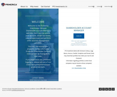 Primerica Shareholder Services Primerica Shareholder Services