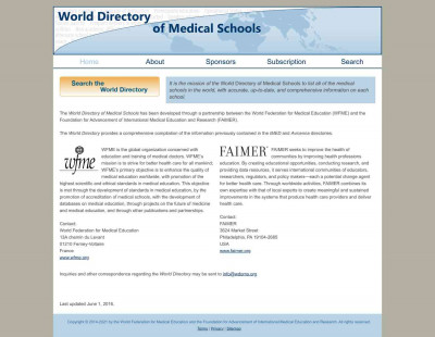 World Directory of Medical Schools World Directory of Medical Schools