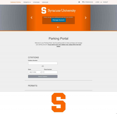 Customer Authentication - Syracuse University - Parking Portal Customer Authentication - Syracuse University - Parking Portal