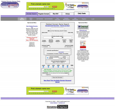 Justdropped.com Expired and Deleted Domain Names Justdropped.com Expired and Deleted Domain Names