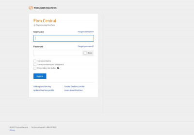 Thomson Reuters Firm Central Signon Thomson Reuters Firm Central Signon