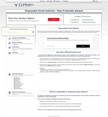 E-mail jetable. - YOPmail E-mail jetable. - YOPmail
