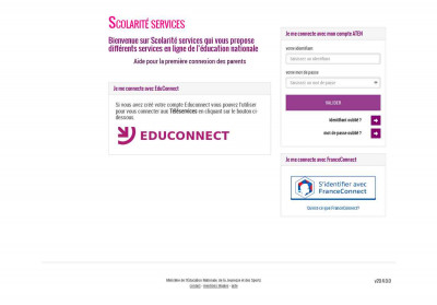 Scolarité services - Authentification Scolarité services - Authentification